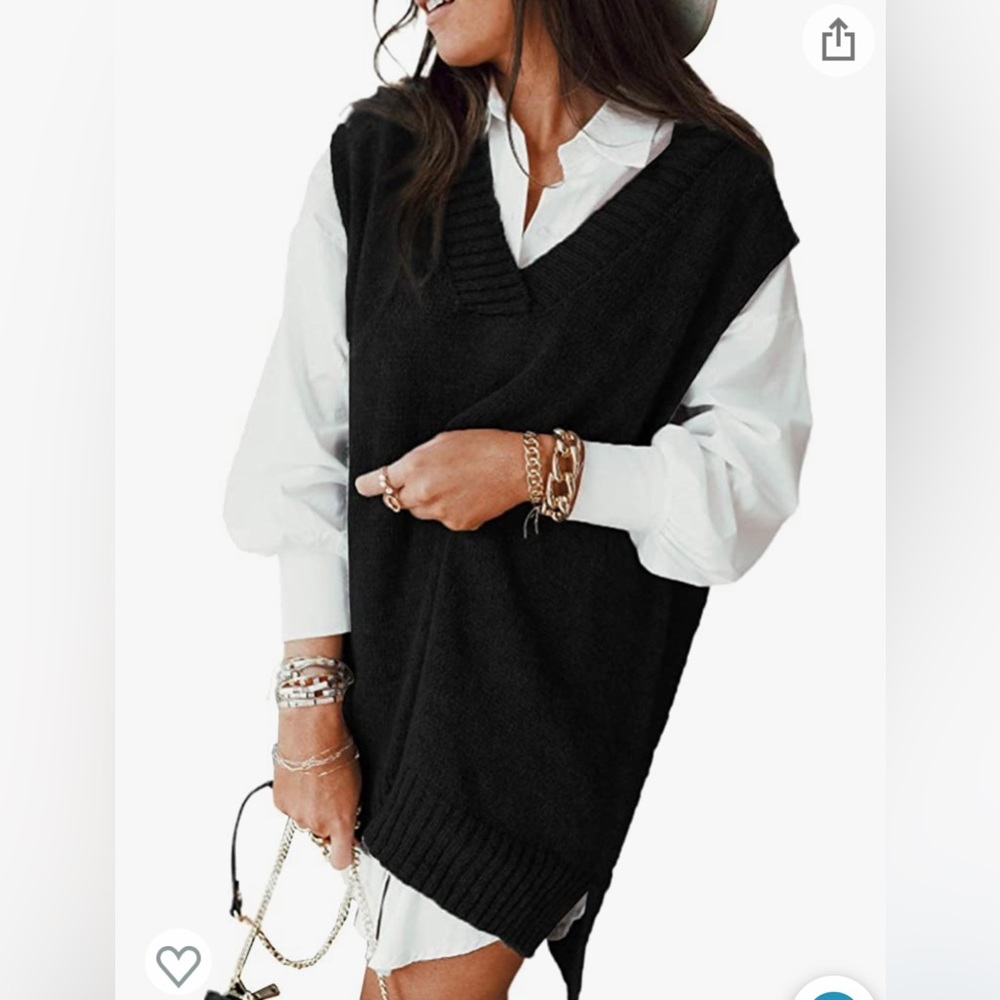 Cute black sweater vest dress.